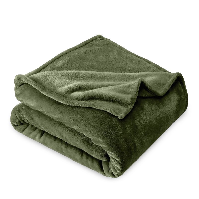 Cypress Green Microplush Fleece Throw Blanket