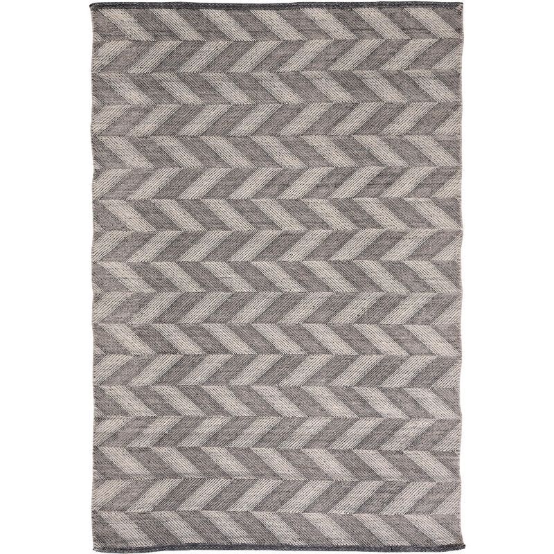 Nomadic Essence Handwoven Wool Rug in Grey - 5' x 8'