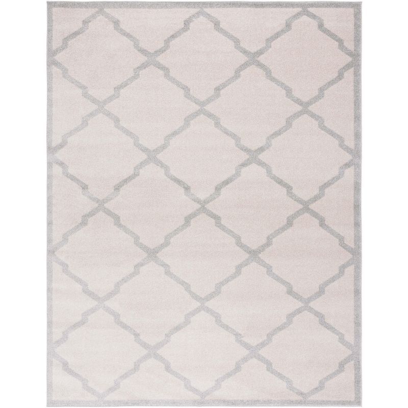 Beige and Light Grey Geometric Synthetic Area Rug, 8' x 10'