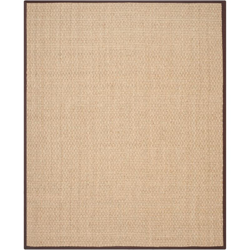 Natural Fiber 8' x 10' Seagrass Area Rug with Dark Brown Border