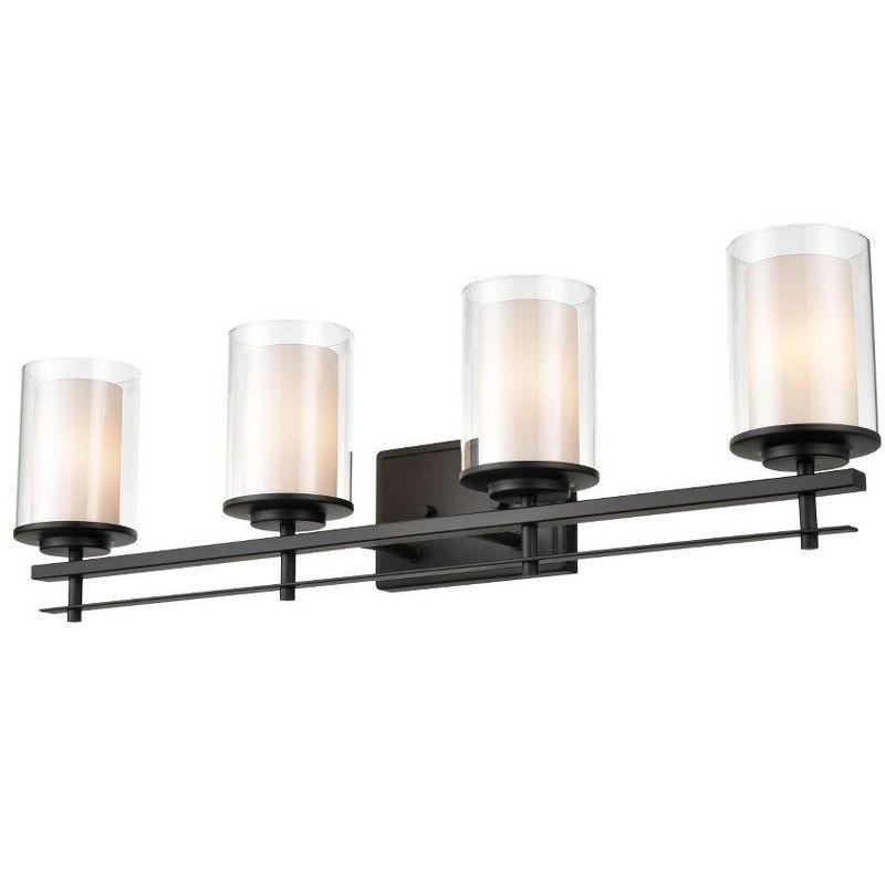 Huderson Matte Black 31" Cylinder Vanity Light Direct Wired