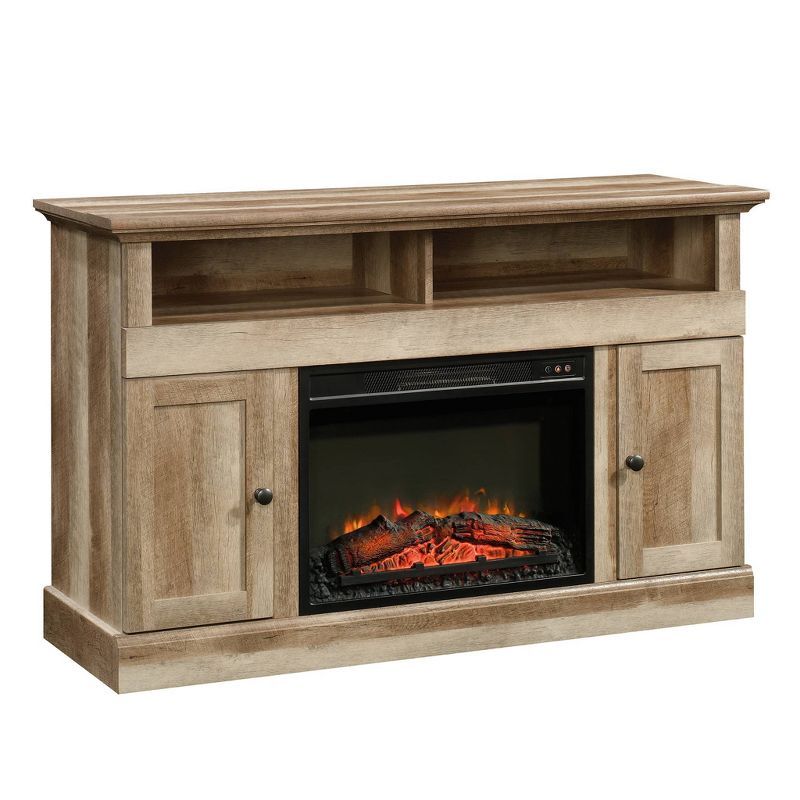 Brown Oak 51" Fireplace TV Stand with Cabinet