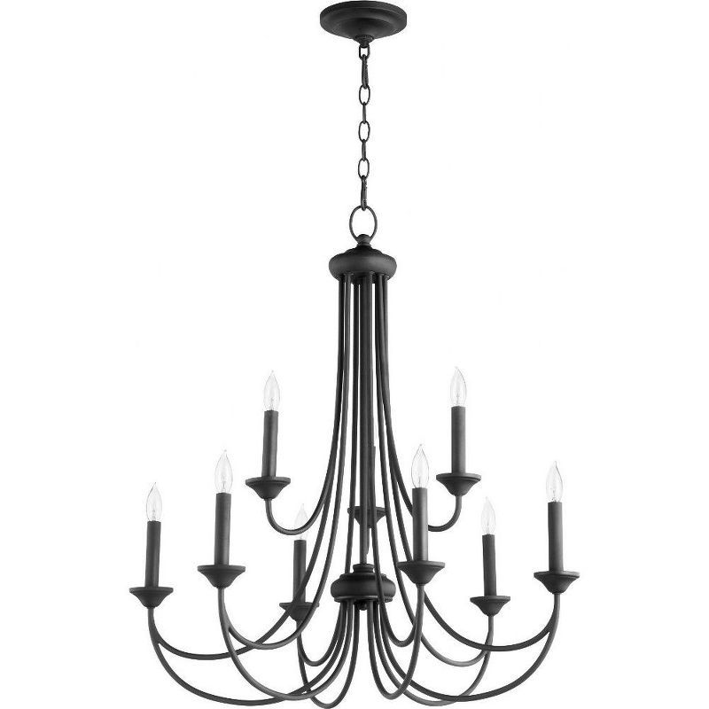 Black 32" 9-Light Candle Chandelier with Noir Finish