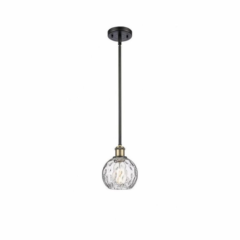 Athens Water Glass Mini Pendant in Black Antique Brass