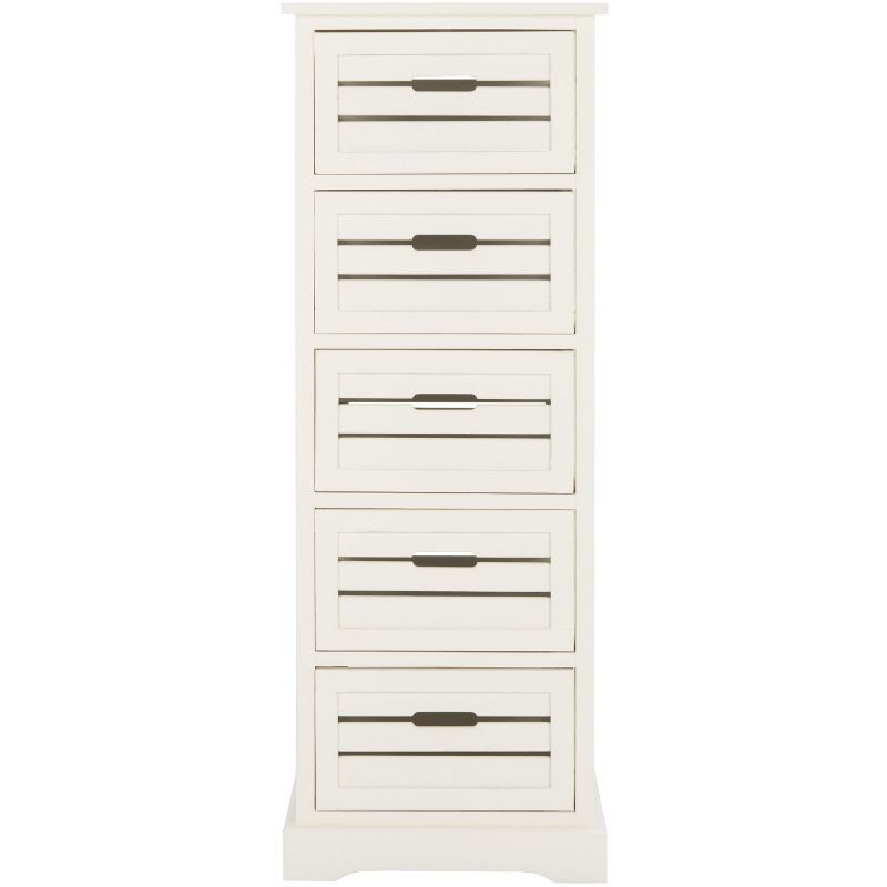 Coastal White Pine 5-Drawer Lingerie Chest with Slatted Crates