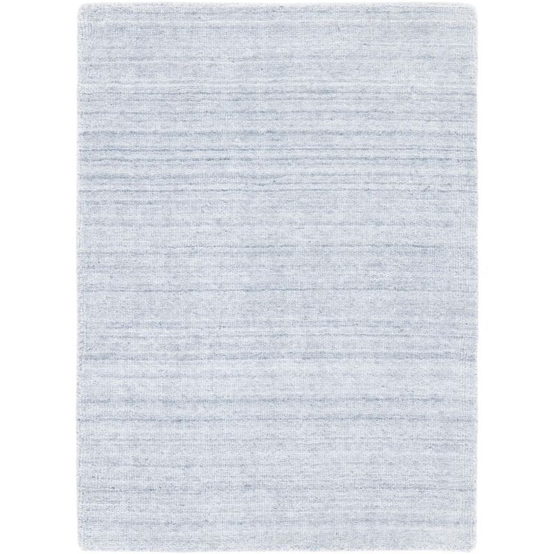 Gray Hand-Knotted Viscose Square Area Rug, 3' x 5'