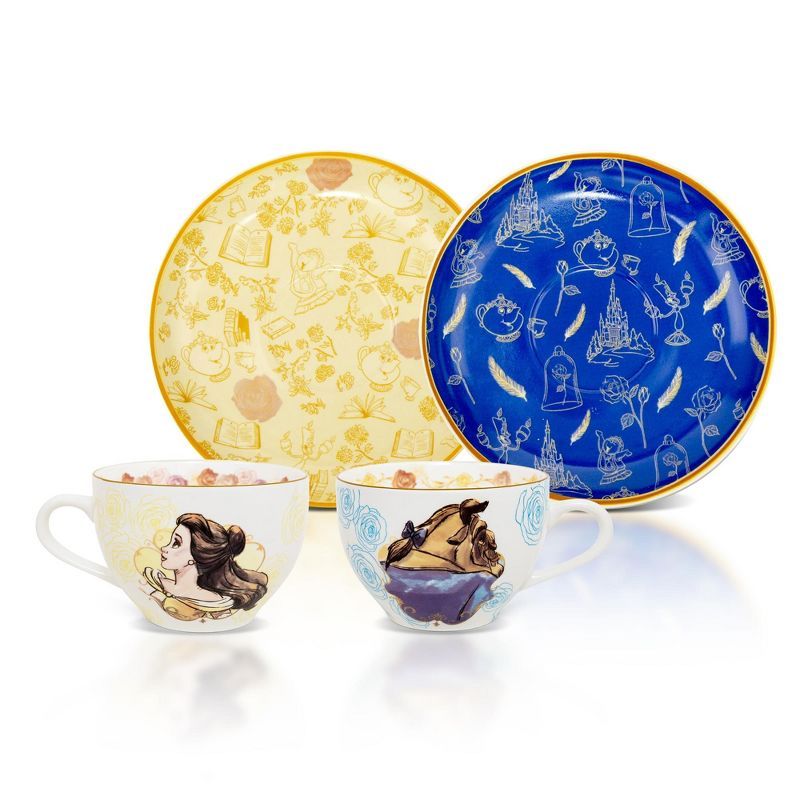 Disney Beauty and the Beast Bone China Teacup and Saucer Set