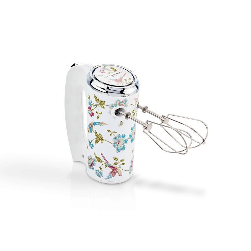Laura Ashley Elveden White Floral 5-Speed Stainless Steel Hand Mixer