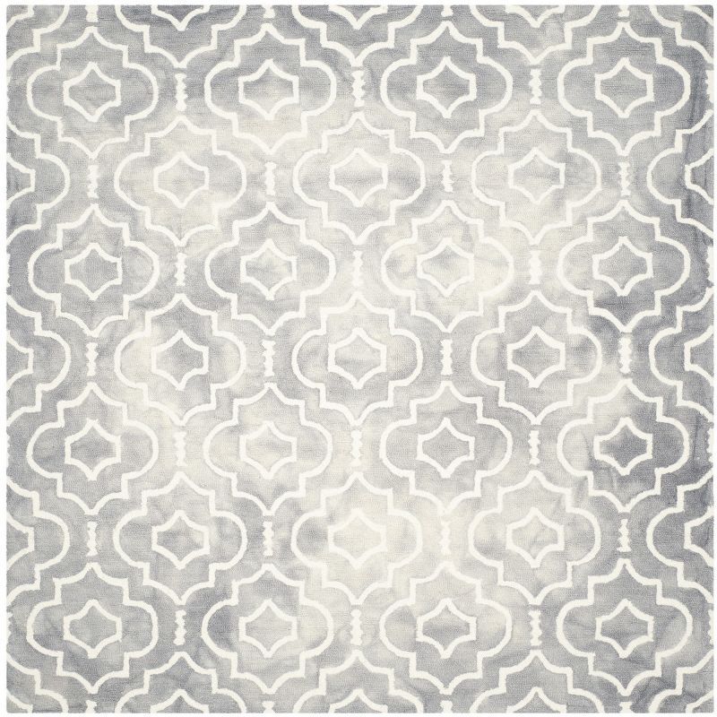 Ivory Elegance 5' Square Hand-Tufted Wool Area Rug