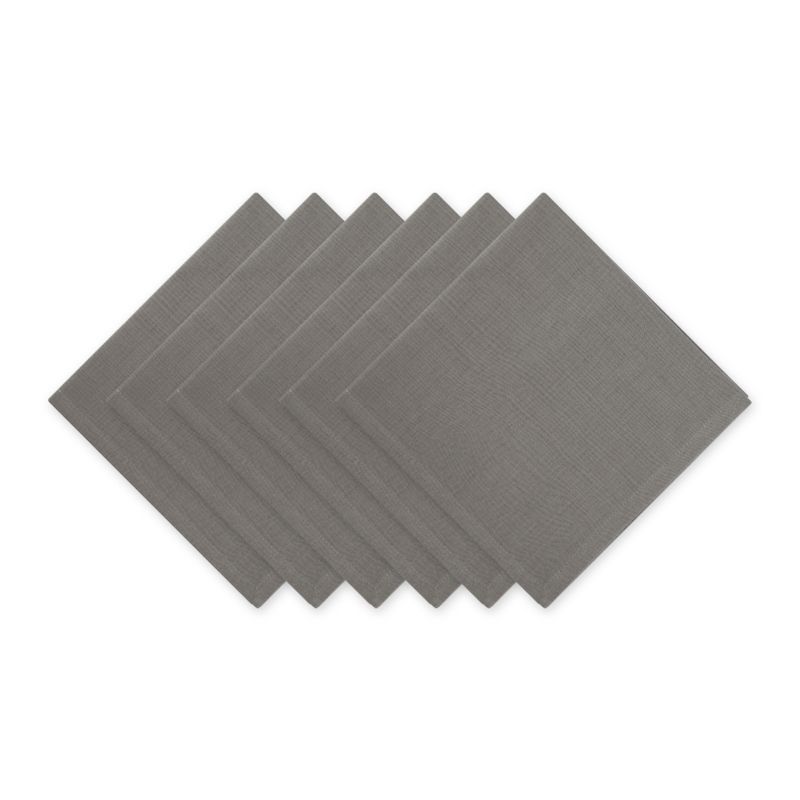 Gray Cotton Square Dining Napkins Set of 6