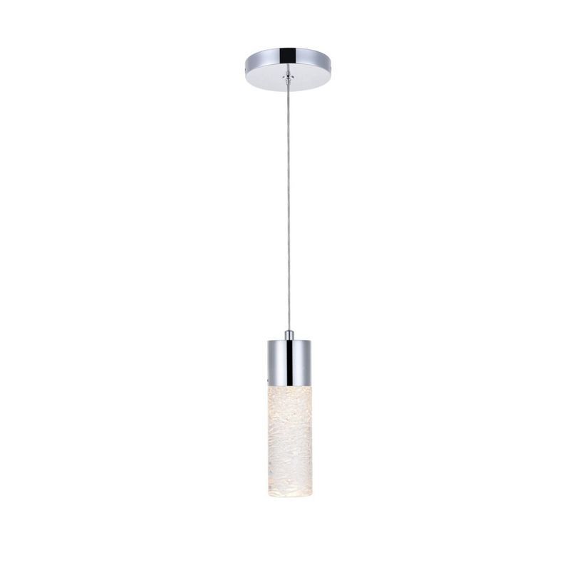 Chrome and Clear Glass LED Pendant Light