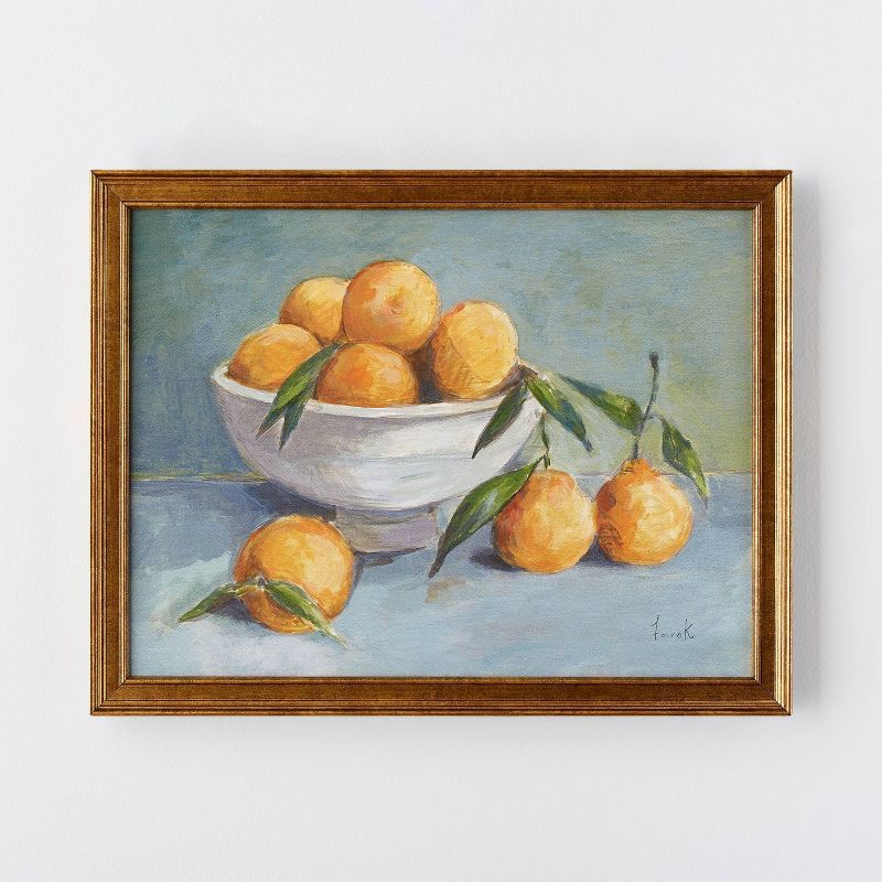 19" x 15.8" Citrus Harvest Antique Gold Framed Canvas Print