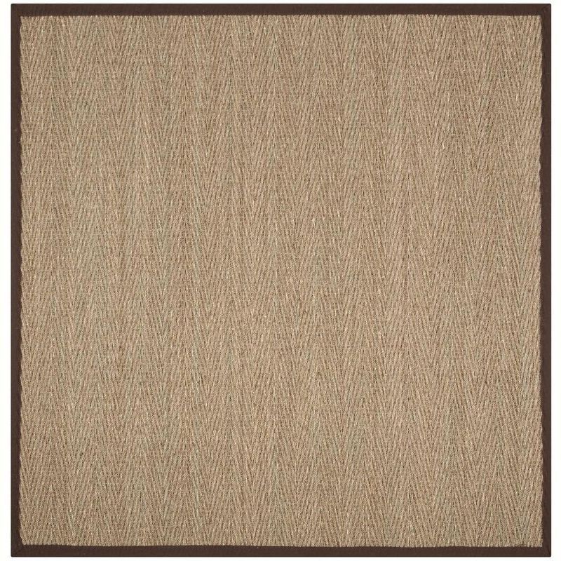 Natural Fiber 6' Square Dark Brown Sisal Area Rug