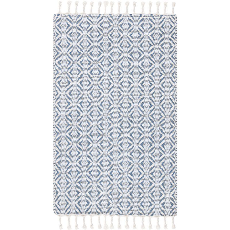 Natura Gray and Blue Hand Loomed Wool Area Rug 3' x 5'