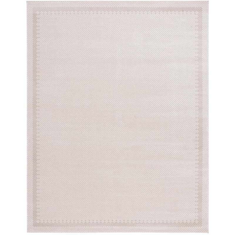 Ivory and Beige 8' x 10' Synthetic Rectangular Area Rug