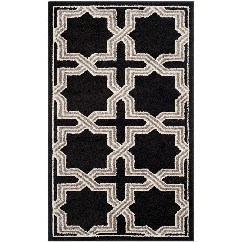 Reversible Hand-Knotted Geometric Gray Rectangular Rug 3' x 5'