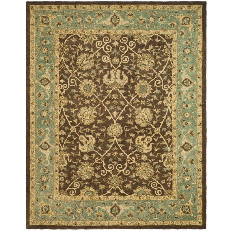 Antiquity 6' x 9' Brown and Green Wool Tufted Rug