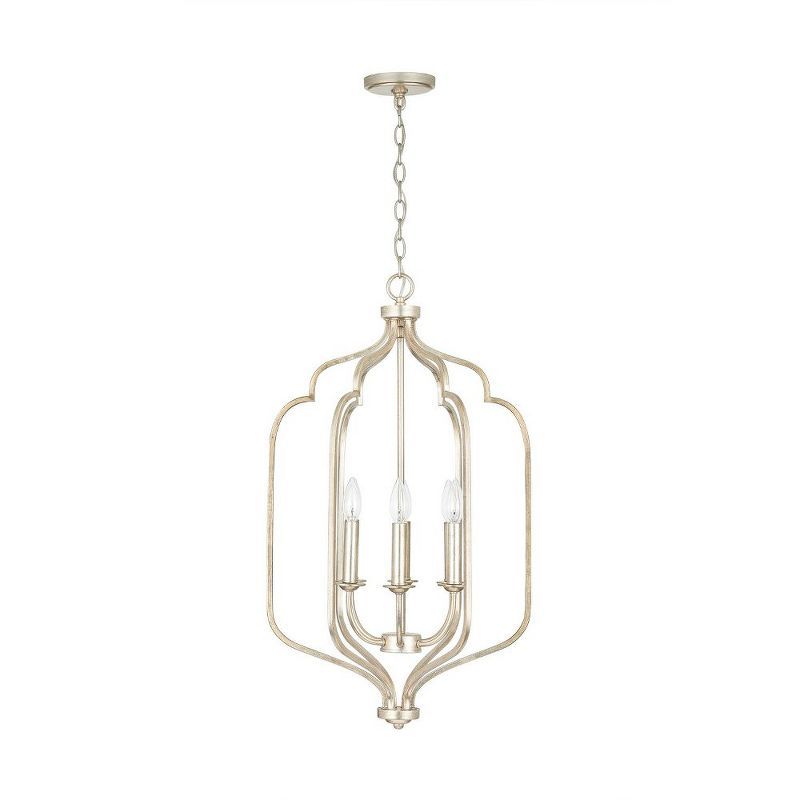 Elegant Ophelia 6-Light Winter Gold Chandelier with Distressed Finish