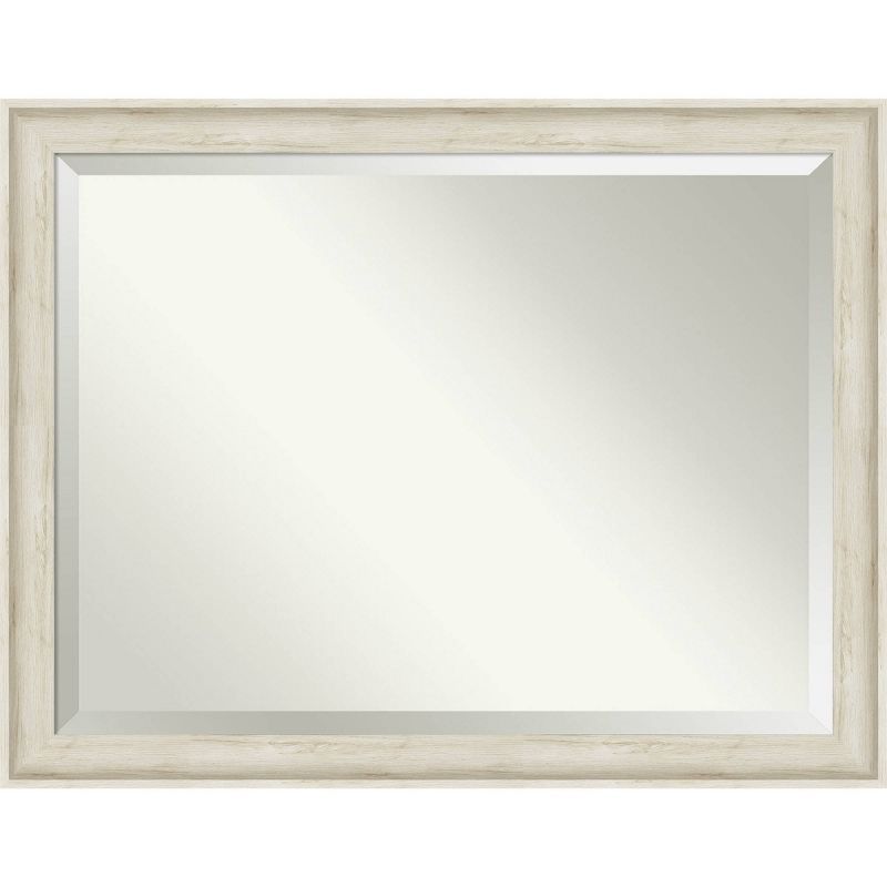 Regal Birch Cream Rustic Rectangular Wall Mirror 41.82" x 52.2"