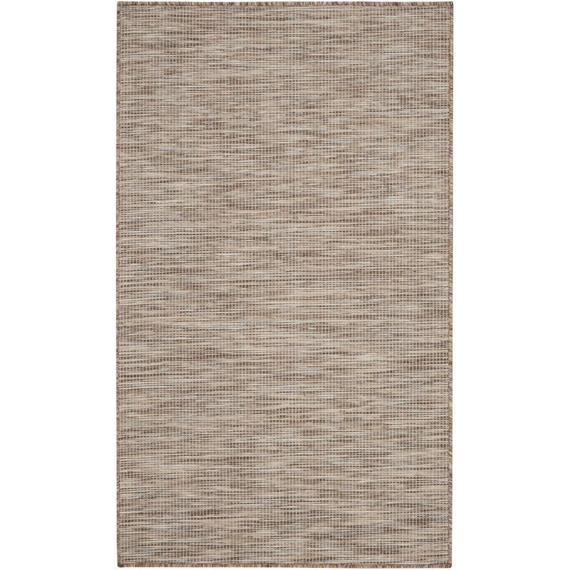 Beige Easy-Care Synthetic Rectangular Flatweave Rug