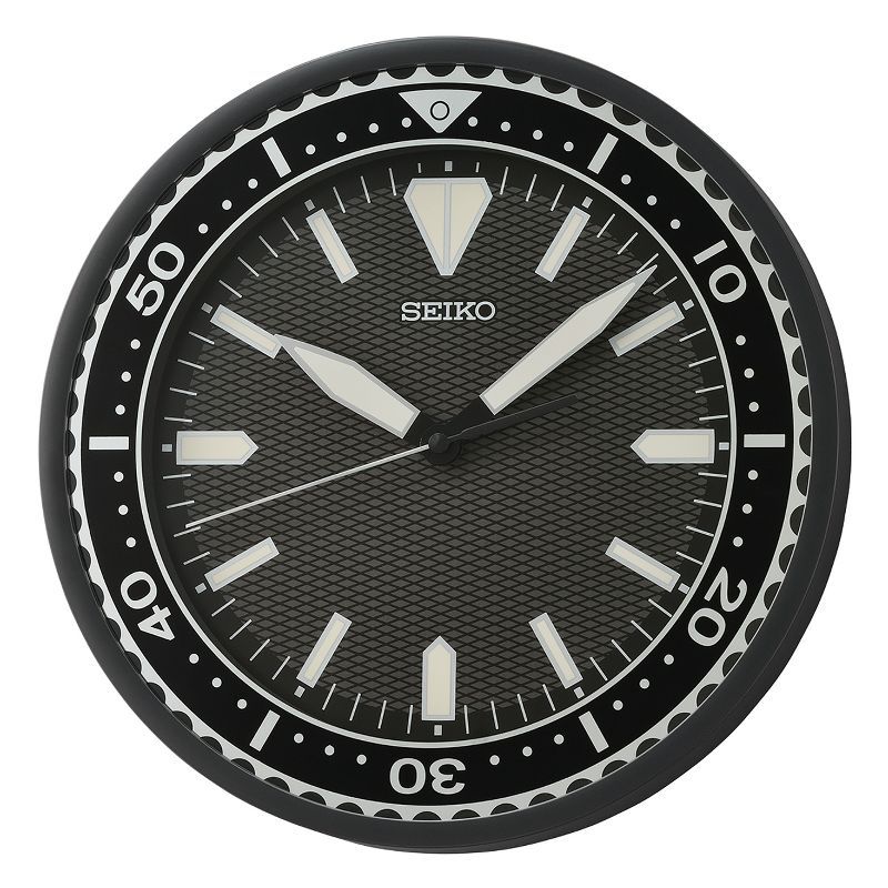 Seiko 12" Black Heritage Design Watch Dial Wall Clock