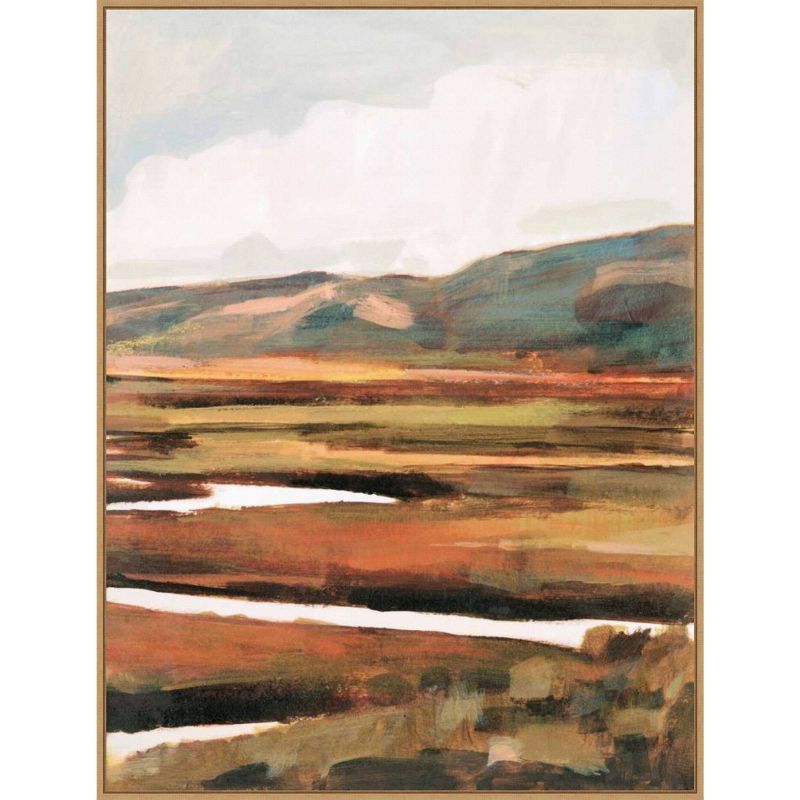 Large Autumn Landscape Canvas Print with Float Frame