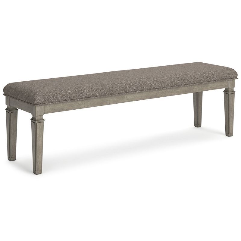 Lexorne 63" Gray Upholstered Traditional Dining Bench