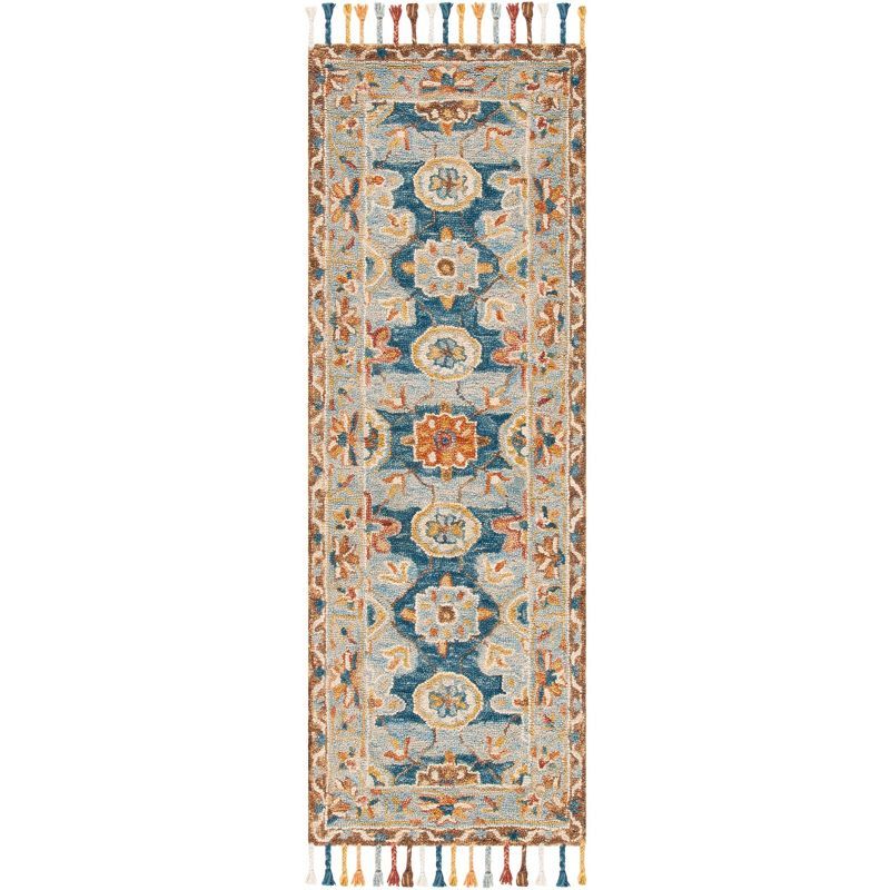 Aspen Gray and Blue Hand-Tufted Wool Area Rug