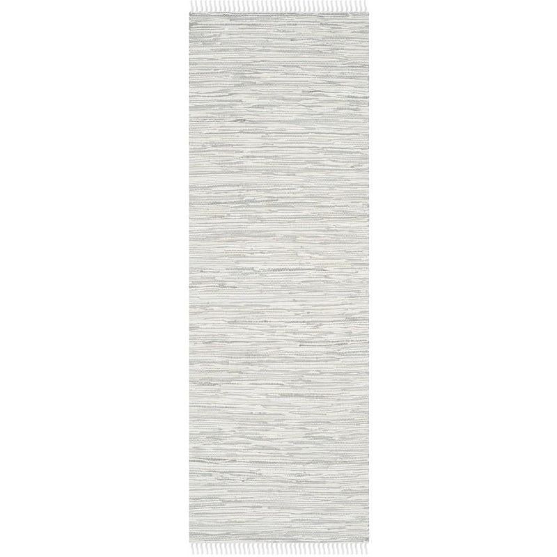 Montauk Silver Handwoven Cotton Runner Rug