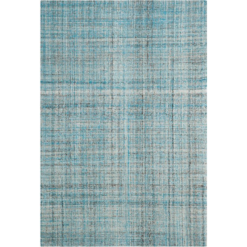 Handmade Blue Multi Abstract Wool 6' x 9' Area Rug