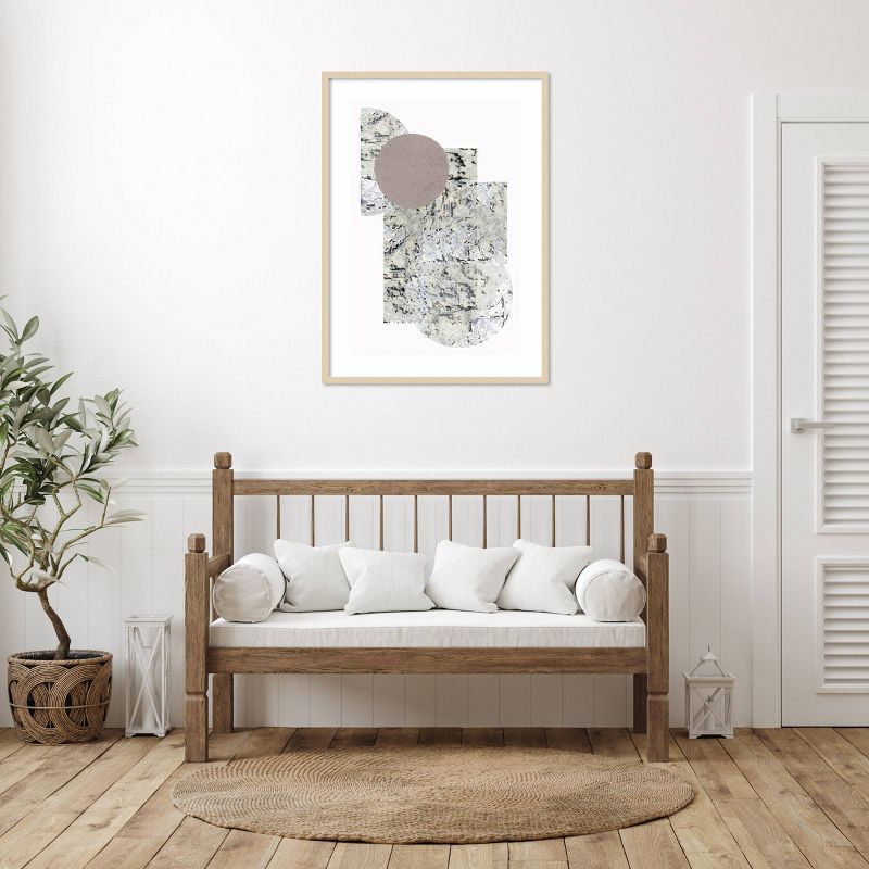 Direction II Svelte Natural Framed Abstract Wall Art Print