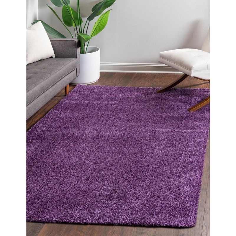 Violet 5' x 7' Solid Shag Synthetic Area Rug