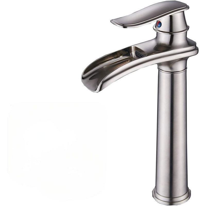 Brushed Nickel Tall Single Handle Vessel Sink Faucet