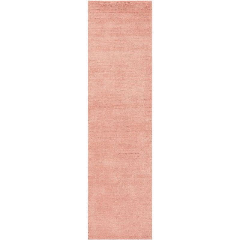 Handmade Light Pink Wool Runner Rug, 2'3" x 8'