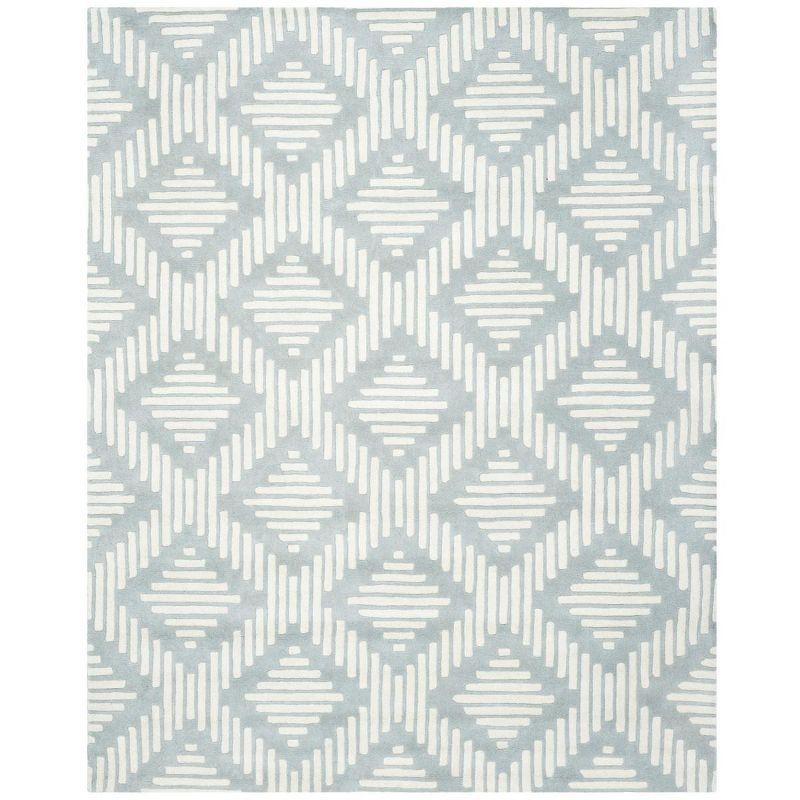 Gray and Ivory Hand-Tufted Wool 8' x 10' Area Rug