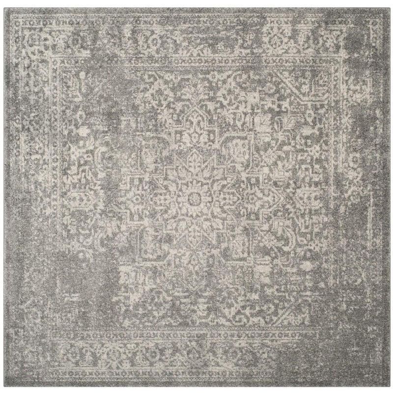 Evoke Silver/Ivory 6'7" Square Synthetic Area Rug