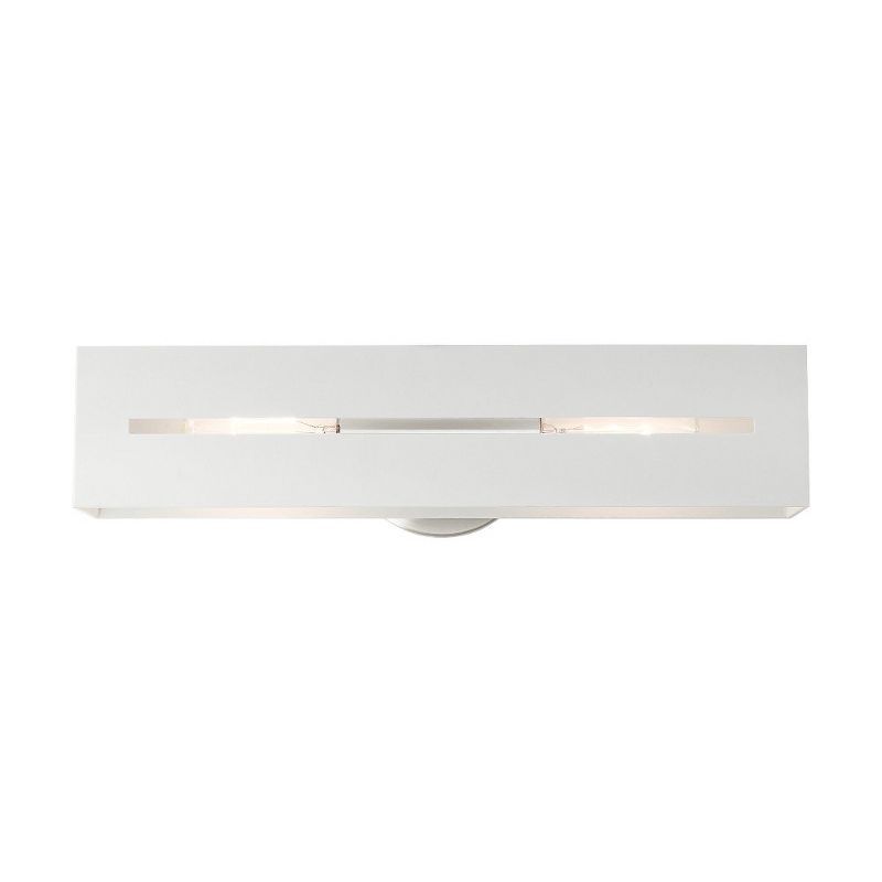 Soma Textured White and Brushed Nickel 2-Light Vanity Sconce