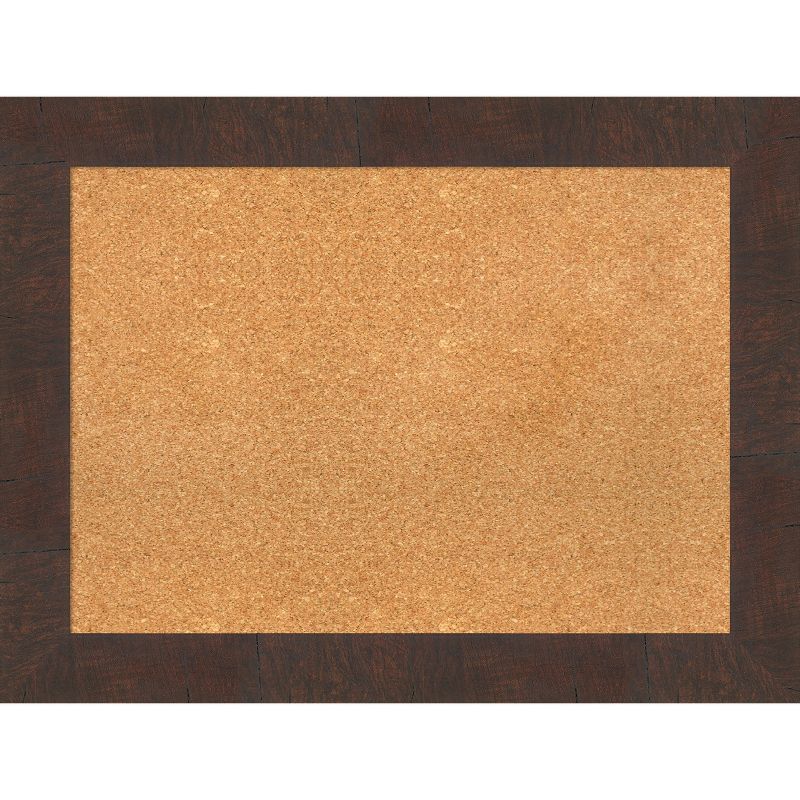 Wildwood Brown 33" x 25" Natural Cork Framed Bulletin Board