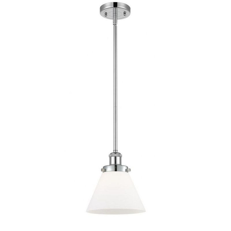 Polished Chrome Mini Pendant Light with Matte White Glass Shade