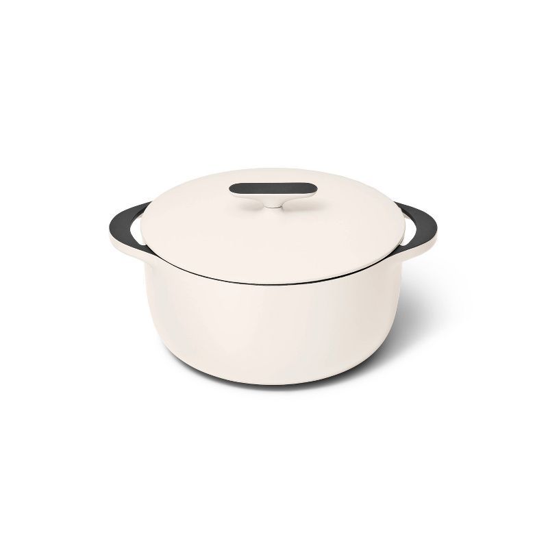 Cream Enameled Cast Iron Dutch Oven with Lid, 6.5 Qt