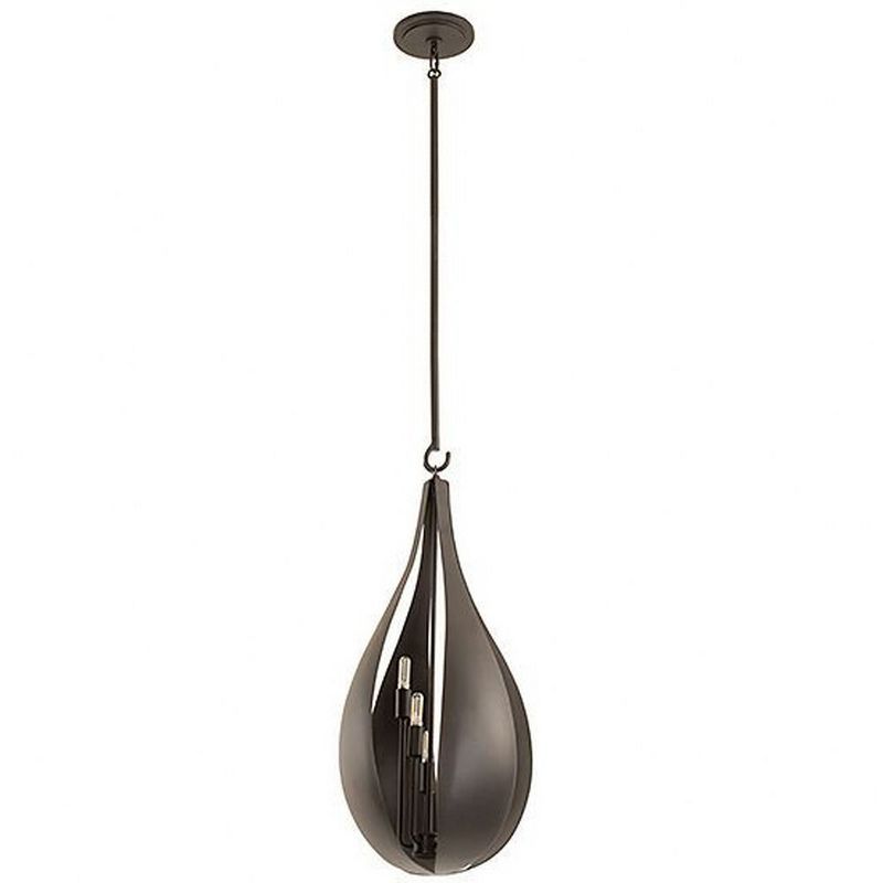 Bali Black Cashmere 5-Light Pendant with Painted Metal Shade