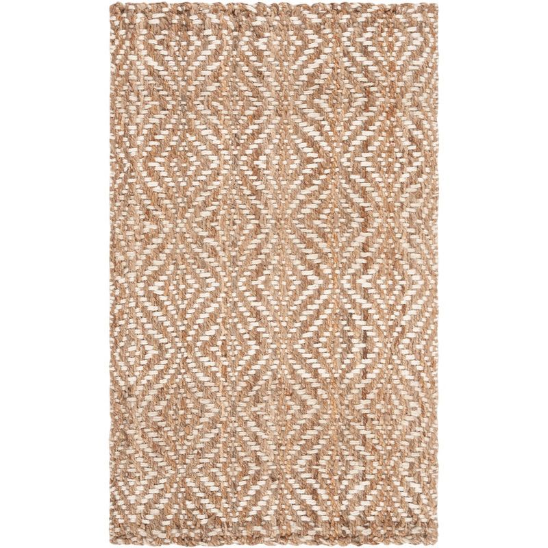 Ivory and Natural Jute Hand-Woven Area Rug