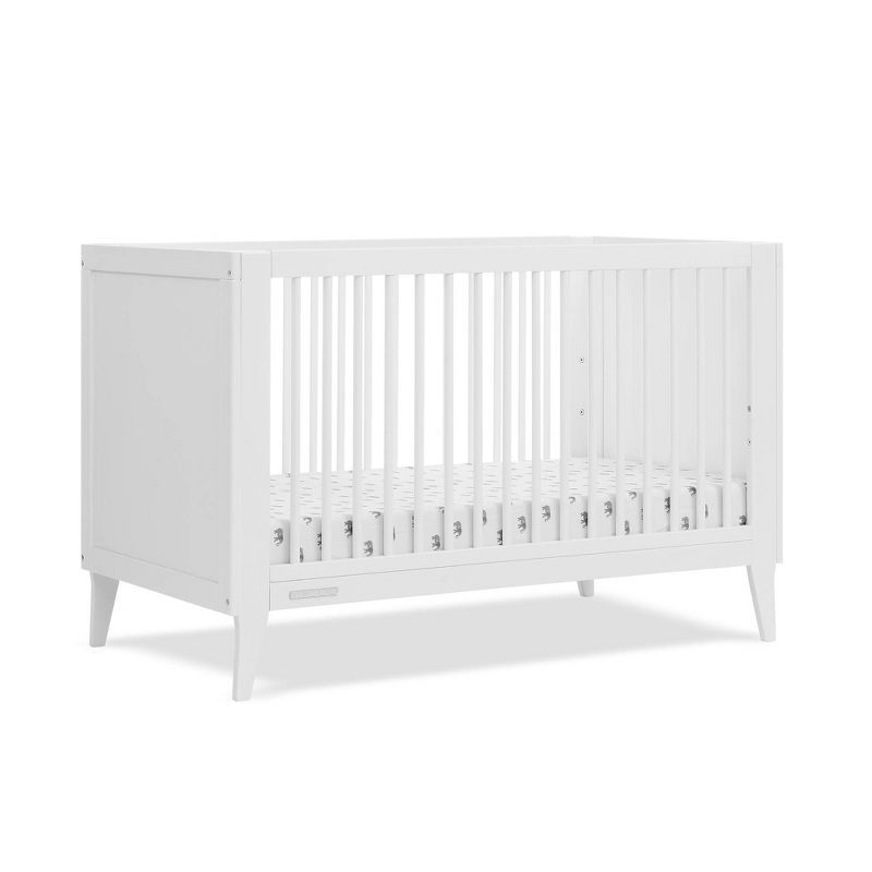 Bianca White Mid-Century Modern 4-in-1 Convertible Crib