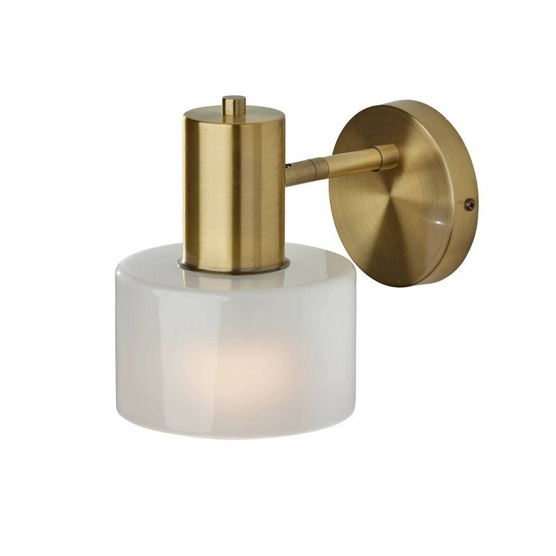 Antique Brass and Glass Dimmable Wall Sconce