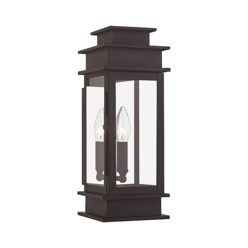 Princeton Bronze Clear Glass 1-Light Outdoor Wall Lantern