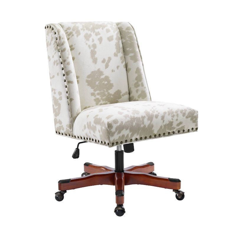 Draper Light Beige Ergonomic Armless Wood Executive Chair