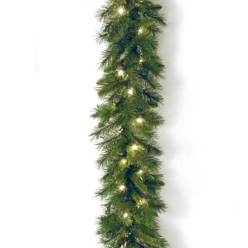 9-Foot Green Pine Pre-Lit Artificial Christmas Garland with Clear Lights