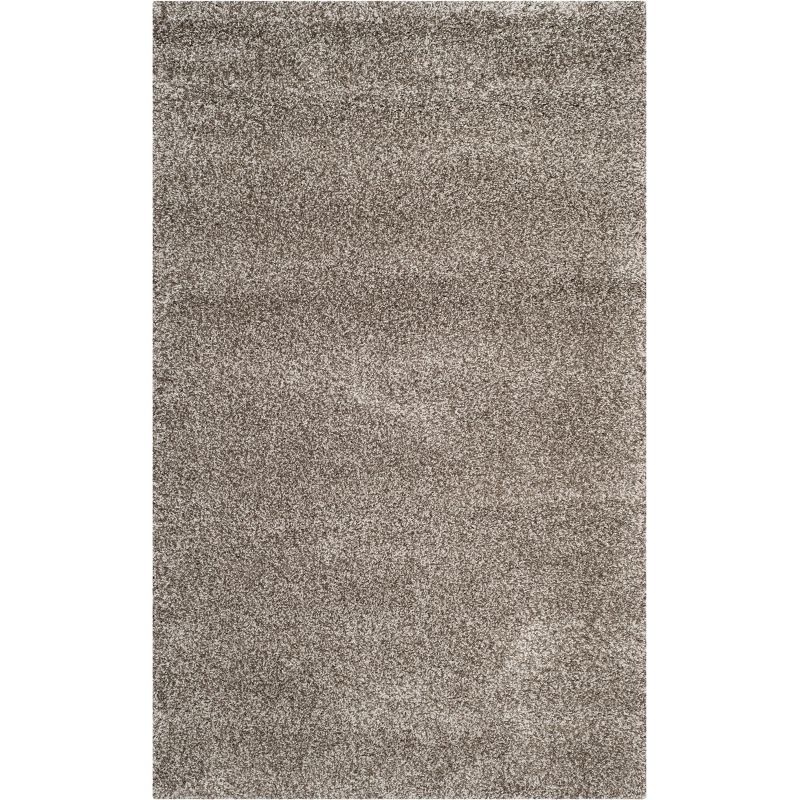 Luxurious Gray Shag 8' x 10' Rectangular Synthetic Area Rug