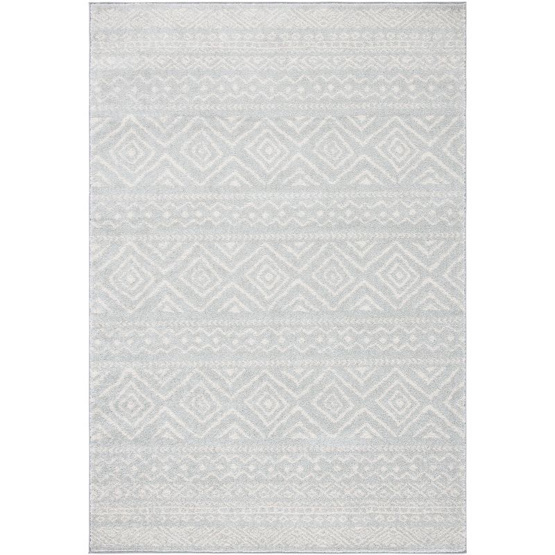 Light Grey and Ivory Hand-knotted Synthetic 4' x 6' Area Rug