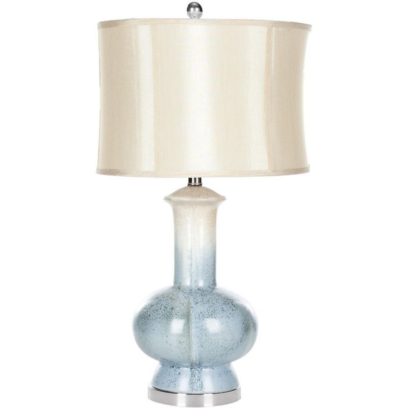 Leona Blue Ombre Ceramic Table Lamp with Cream Shade